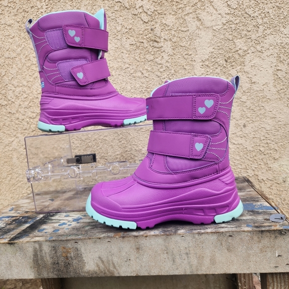 SKECHERS Snow Slopes-Rainier WP Insulated Boot Girls 1 Purple Aqua 302923L - Picture 2 of 8
